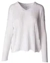 J. Society Women's Slub V Neck Sweater In White