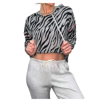 J. Society Zebra Stripe Hoodie In Heather In Gray