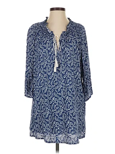 Pre-owned J Valdi 3/4 Sleeve Blouse In Blue