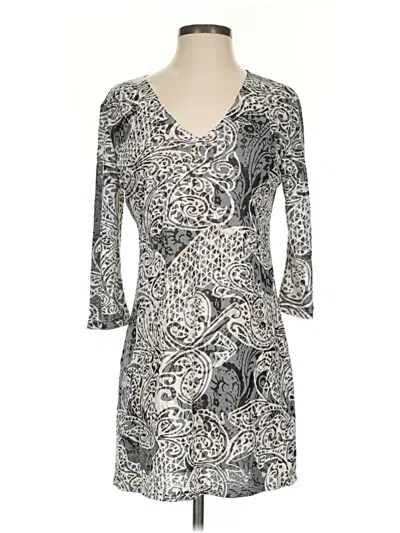 Pre-owned J Valdi Casual Dress In Gray