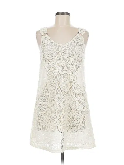 Pre-owned J Valdi Casual Dress In White