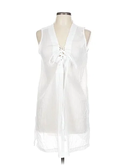 Pre-owned J Valdi Casual Dress In White