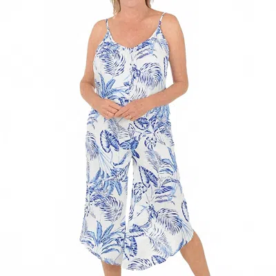 J Valdi Del Cabo Flowy Jumper Coverup In White / Blue In Multi