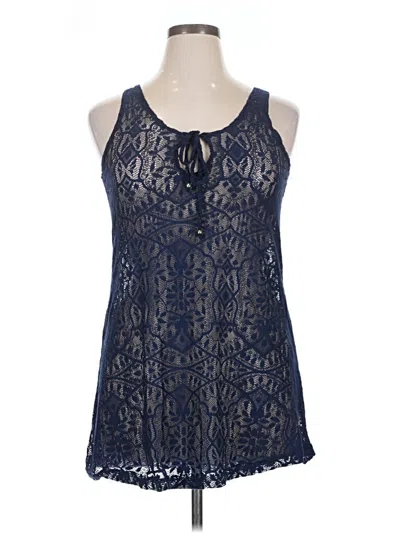 Pre-owned J Valdi Sleeveless Blouse In Blue