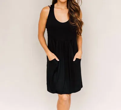 J Valdi Women's Deep Pocket Tank Dress In Black