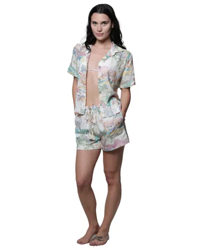 J Valdi Women's Drawstring Swim Shorts In Multi