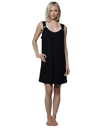 J Valdi Women's Ring Tank Swim Dress In Black