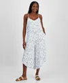 J Valdi Women's Scoop-neck Sleeveless Swim Cover-up Jumpsuit In Gray,white