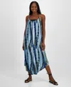 J Valdi Women's Scoop-neck Swim Cover-up Jumpsuit In Blue Multi,gold