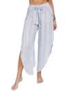 J Valdi Womens Lightweight Split Crop Wide Leg Pants In Multi