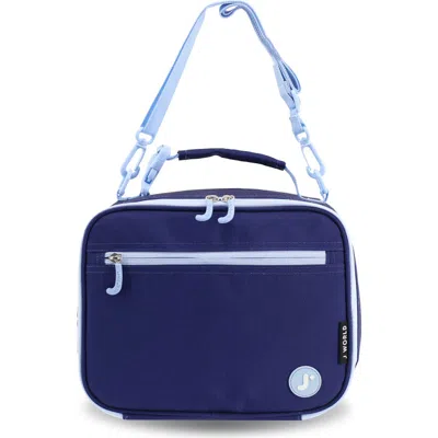 J World Boys And Girls Cody Insulated Kids Lunch Bag With Shoulder Strap In Blue