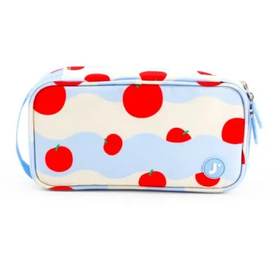 J World Doodle Pencil Case With Handle Strap In Floating Apple