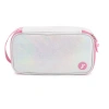 J World Doodle Pencil Case With Handle Strap In Metallic Silver