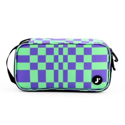 J World Doodle Pencil Case With Handle Strap In Pixel Checkers