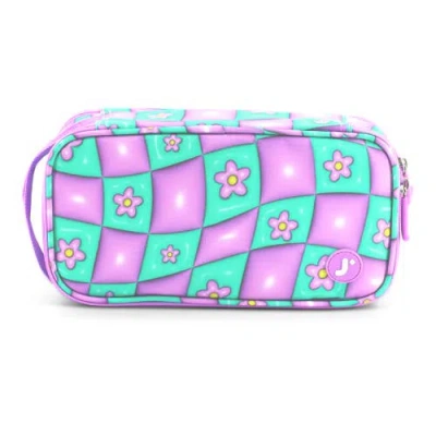 J World Doodle Pencil Case With Handle Strap In Puffy Flower
