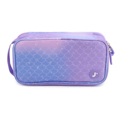 J World Doodle Pencil Case With Handle Strap In Purple Mermaid