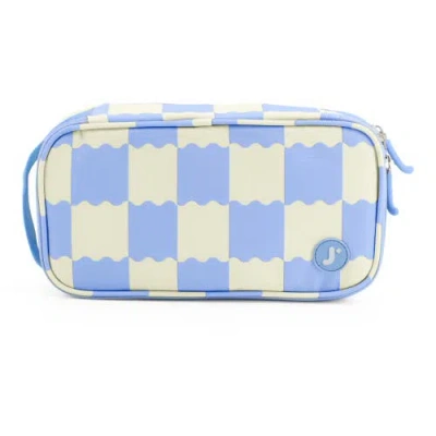 J World Doodle Pencil Case With Handle Strap In Wiggle Blue