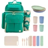 J World Picnic Backpack With Insulated Compartments & Picnic Mat In Green