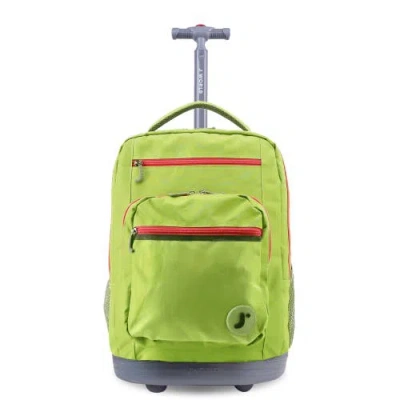 J World Sun Dance Laptop 20" Rolling Backpack In Green