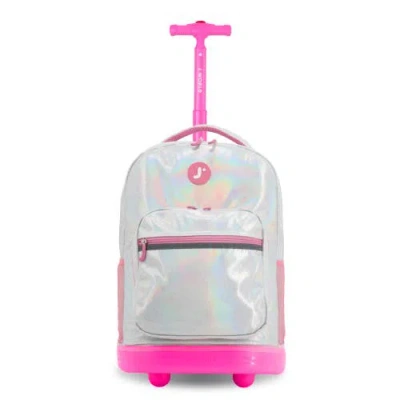 J World Sunrise 18" Kids Rolling Backpack In White