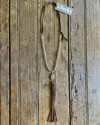 J. Forks Golden Crystal Necklace With Snake Skin Agate In Dark Chocolate In Brown