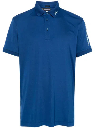 J. Lindeberg Blue Tour Tech Logo-embroidered Polo Shirt