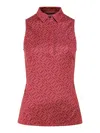 J. Lindeberg Dena Print Sleeveless Top In Hot Pink Bridge Monogram In Pink