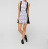 J. Lindeberg Helena Print Dress In Bridge Wave Swirl Lavender In Purple