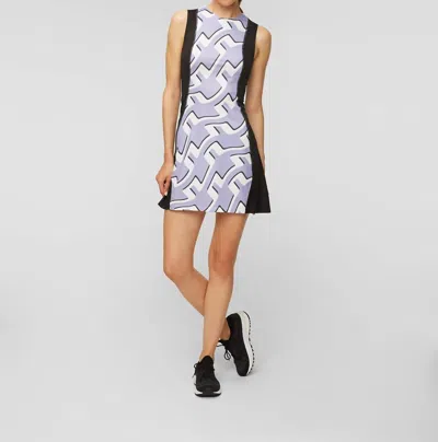 J. Lindeberg Helena Print Dress In Bridge Wave Swirl Lavender In Purple