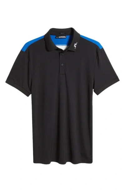 J. Lindeberg Jeff Colorblock Performance Golf Polo In Black