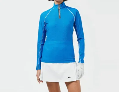 J. Lindeberg Jonah Golf Mid Layer Pullover In Skydiver In Blue