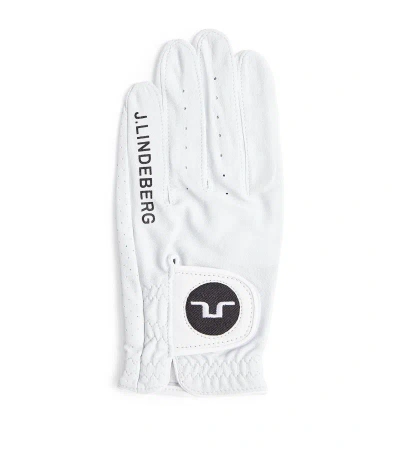 J. Lindeberg Leather Ron Golf Gloves In White