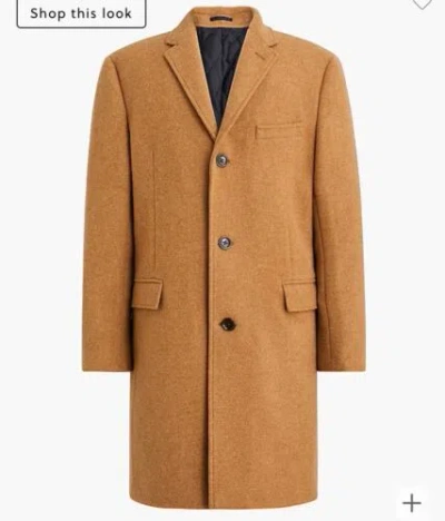 Pre-owned Jcrew J.crew Thompson Wool Solid Overcoat Topcoat - Camel Tan Sz. 46