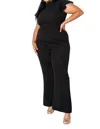 J2 Fashion Ruffled Jumpsuit - Plus In Black In Black
