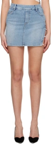 J6 Blue Button Denim Miniskirt In Faded Blue