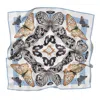 J6r6 Women's Black / Blue "odyssey" Large Square Silk Butterfly Scarf - Blue, White, Orange, &  Black