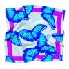 J6r6 Women's Blue / Pink / Purple Azure Butterfly Square Silk Scarf Bandana Sized In Multi