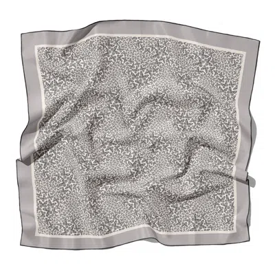 J6r6 Women's Neutrals / Black / Grey "manhattan" Large Square Butterfly Scarf - Black, White & Gray