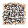 J6r6 Women's Neutrals / Brown "mosaic" Butterfly Large Square Silk Scarf - Cream, Peach, Blue & Brown