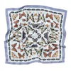 J6r6 Women's "papillon" Large Square Silk Butterfly Scarf - Periwinkle, Blue, Orange, Black, & White