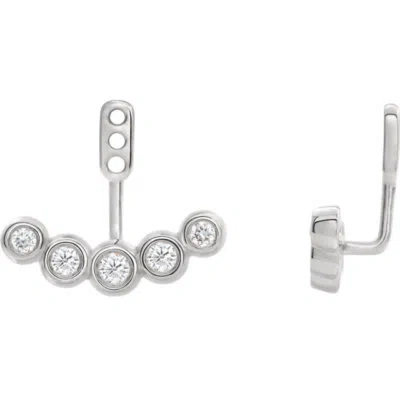 Pre-owned Ja Diamonds Diamond Curved Front-back Earring Jackets In 14k White Gold (1/4 Ct. Tw.)