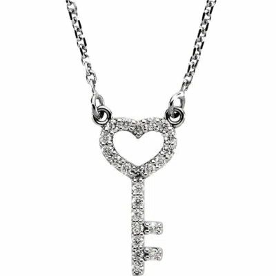 Pre-owned Ja Diamonds Diamond Key 16" Necklace In 14k White Gold (1/8 Ct. Tw.) In G-h