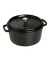 J.a. Henckels Staub Cast Iron 7 Quart Round Cocotte In Black