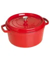 J.a. Henckels Staub Cast Iron 7 Quart Round Cocotte In Cherry