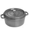 J.a. Henckels Staub Cast Iron 7 Quart Round Cocotte In Graphite Gray