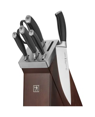 J.a. Henckels Elan 7-piece Self-sharpening Knife Block Set In Black