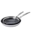 J.a. Henckels Paradigm Ceramic Stainless Steel 2-pc. Dual Performance Fry Pan Set In Silver