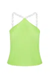 Jaaf Women's Embellished Halter Top In Lime Green In Green