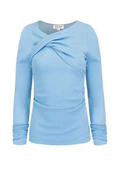 Jaaf Women's Long Sleeve Wool Top In Arctic Blue