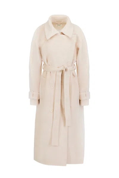 Jaaf Women's Neutrals Oversized Coat In Champagne Beige In Beige/white